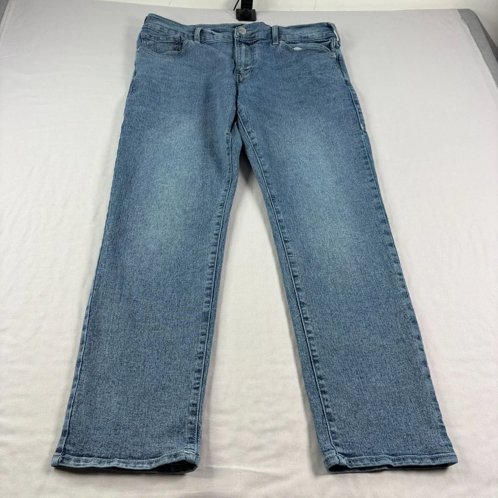 True Religion Jeans Mens 36x31 Blue Geno Relaxed Slim Fit Stretch Denim